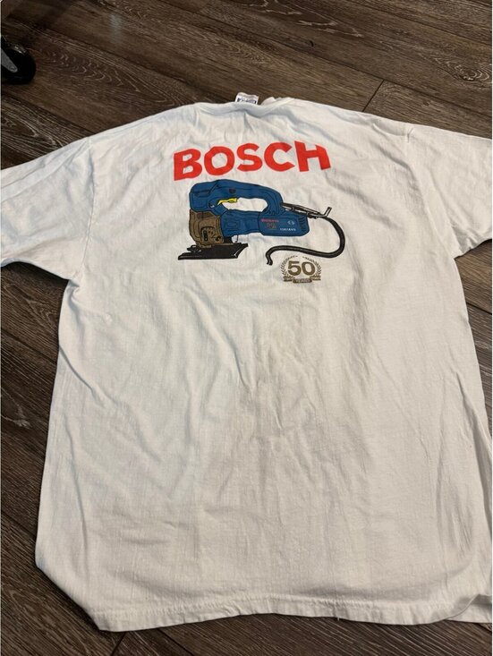 Vintage little hardware company Charlotte 1997 Bosch tools, shirt size extra la